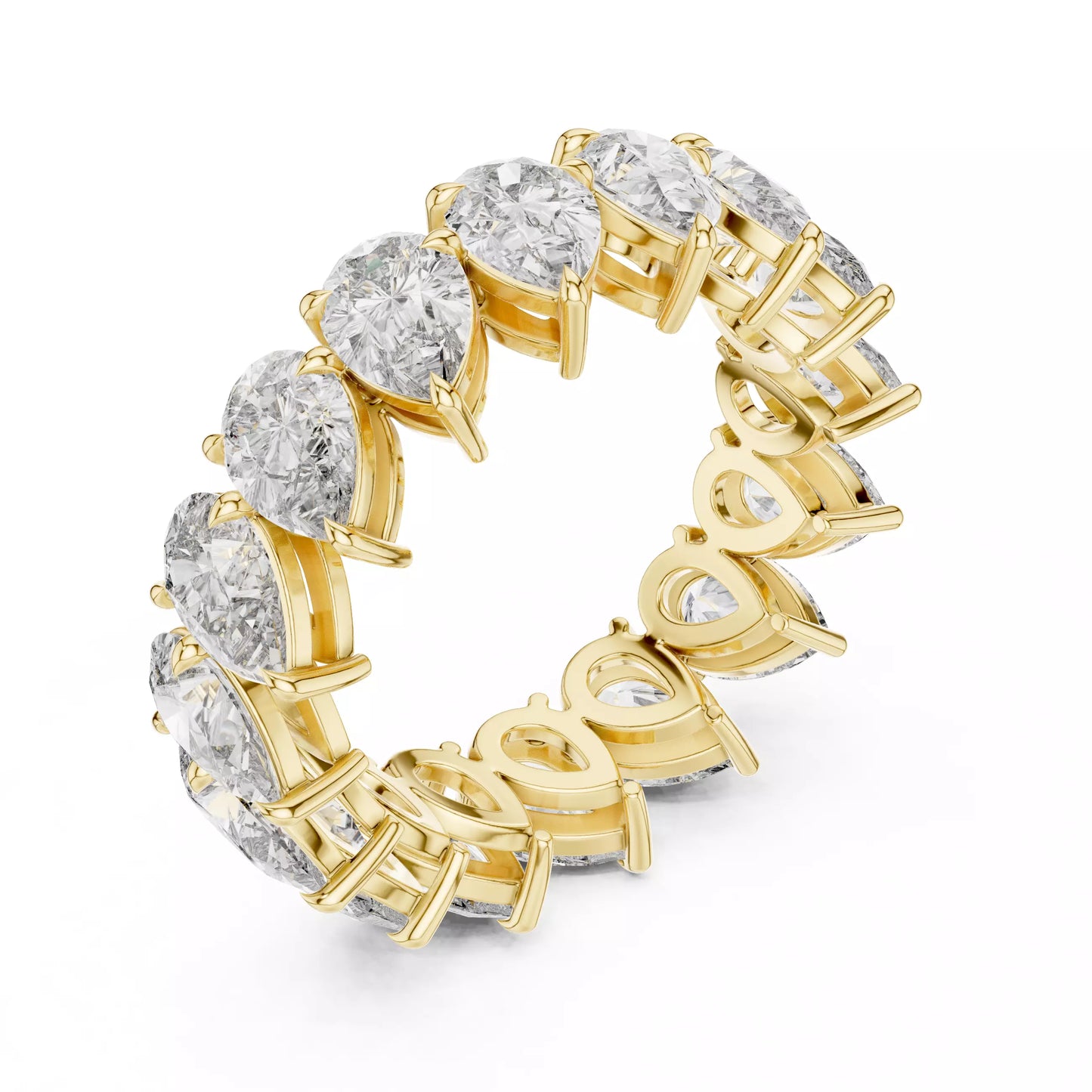 Pear Shape Angle Ring 14K