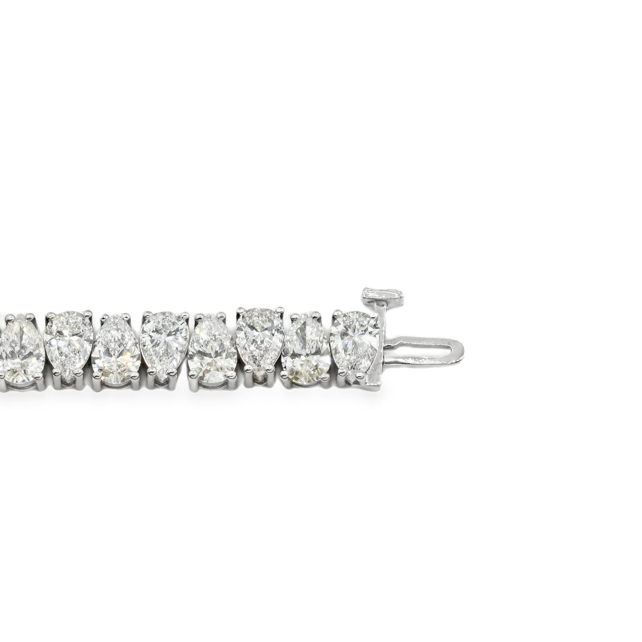 Reverse Pear Shaped Bracelet 14K Gold Lab Diamonds