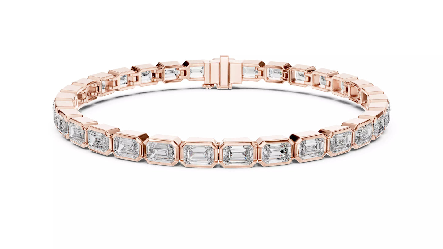 .30 Pointer Emerald Tennis Bracelet 14K