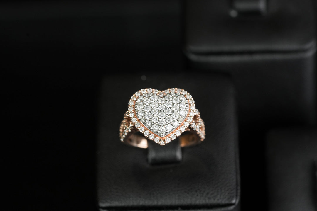 Heart Diamond Ring Infinity Band 10K Rose Gold