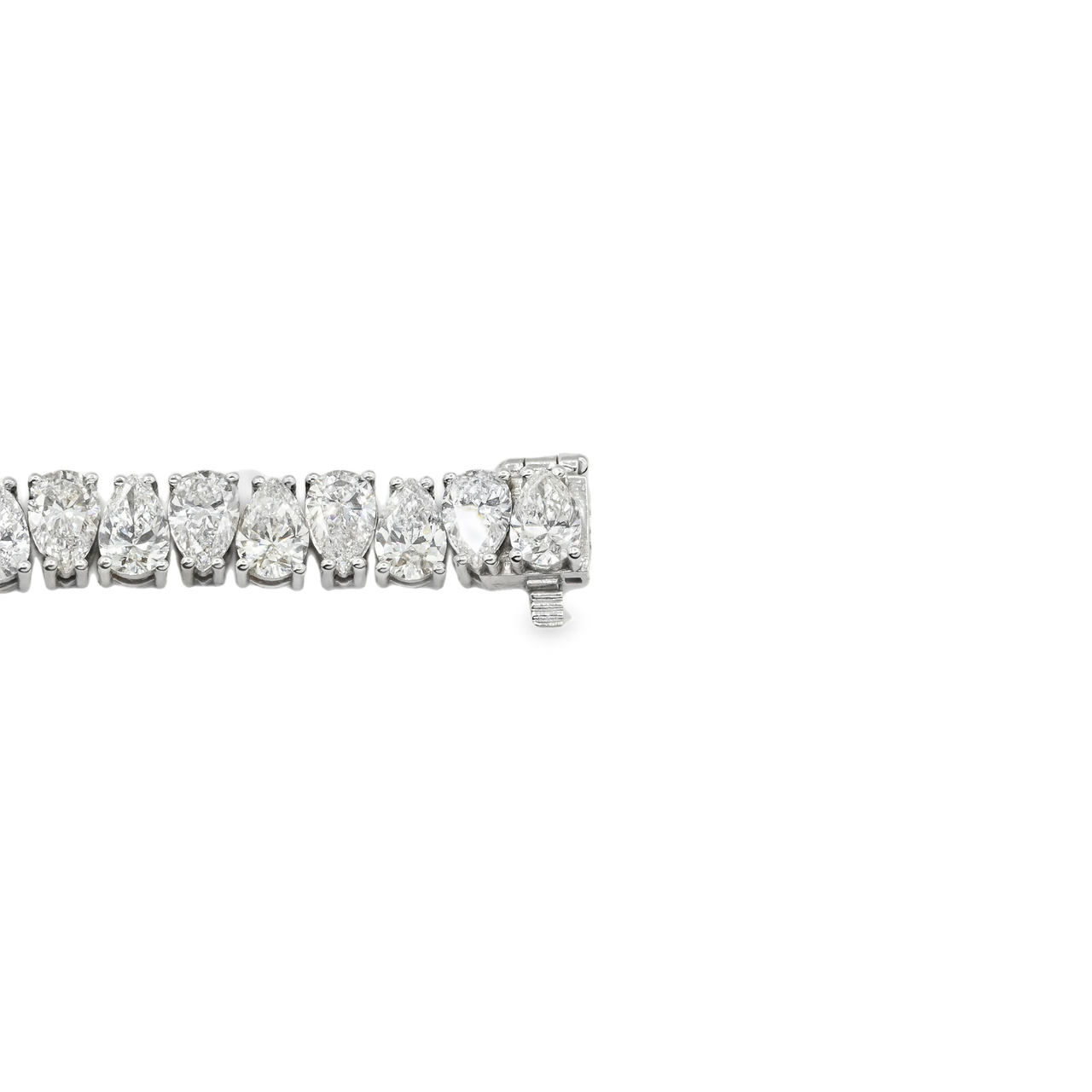Reverse Pear Shaped Bracelet 14K Gold Lab Diamonds