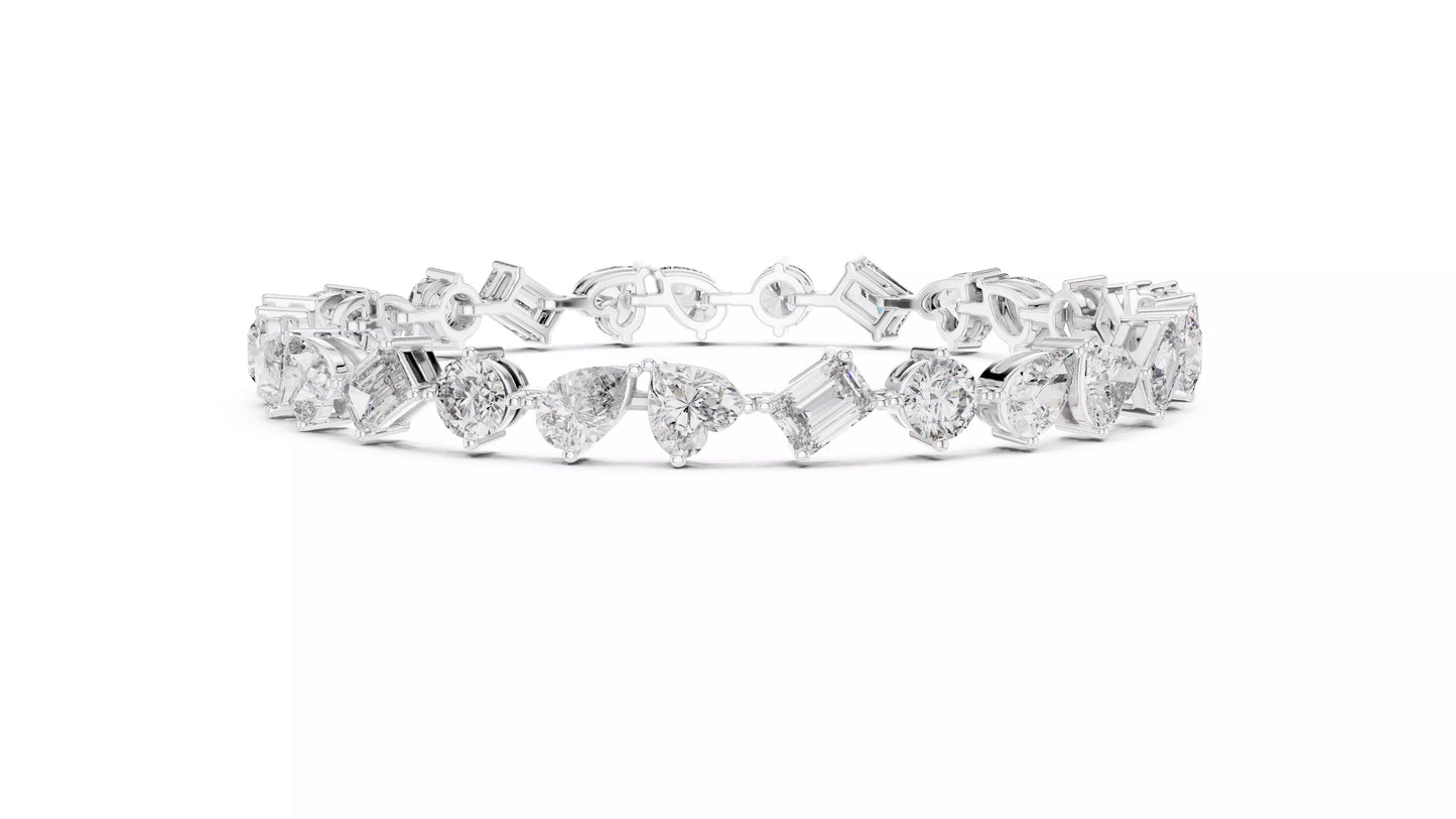 Mixed Shape Diamond Bracelet 14K Gold