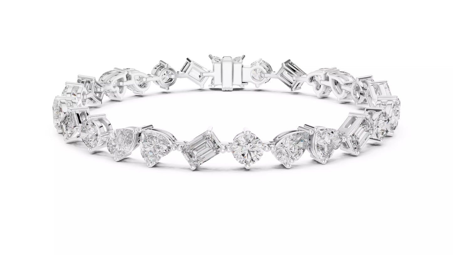 Mixed Shape Diamond Bracelet 14K Gold
