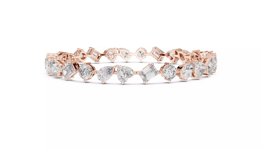 Mixed Shape Diamond Bracelet 14K Gold
